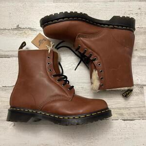 Dr Martens Brown Fur Sherpa Lined Chunky Combat Boots 11